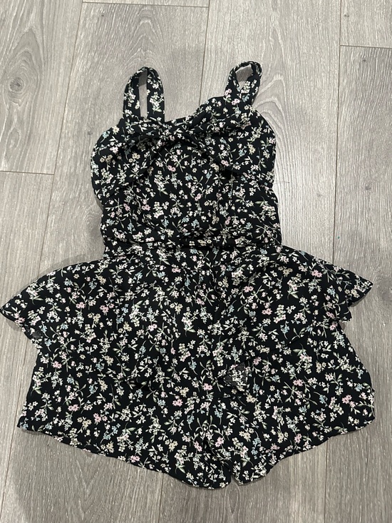 Hannah Banana Other - Hannah Banana Black Floral Romper with Pink & Cream Blossoms size 4T